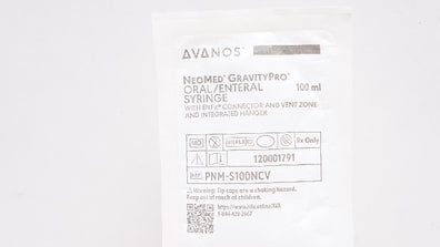 Avanos PNM-S100NCV Neo-Med GravityPro Oral/Enteral Syringe 100ml